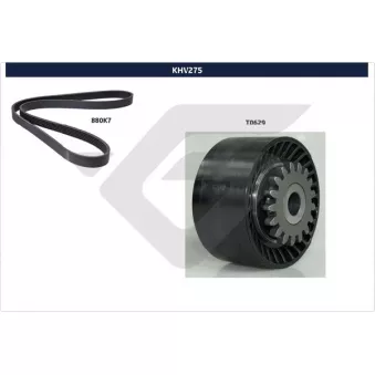 Jeu de courroies trapézoïdales à nervures HUTCHINSON KHV 275