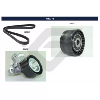 Jeu de courroies trapézoïdales à nervures HUTCHINSON KHV 278