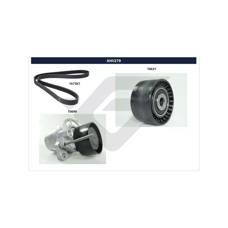 Jeu de courroies trapézoïdales à nervures HUTCHINSON KHV 279
