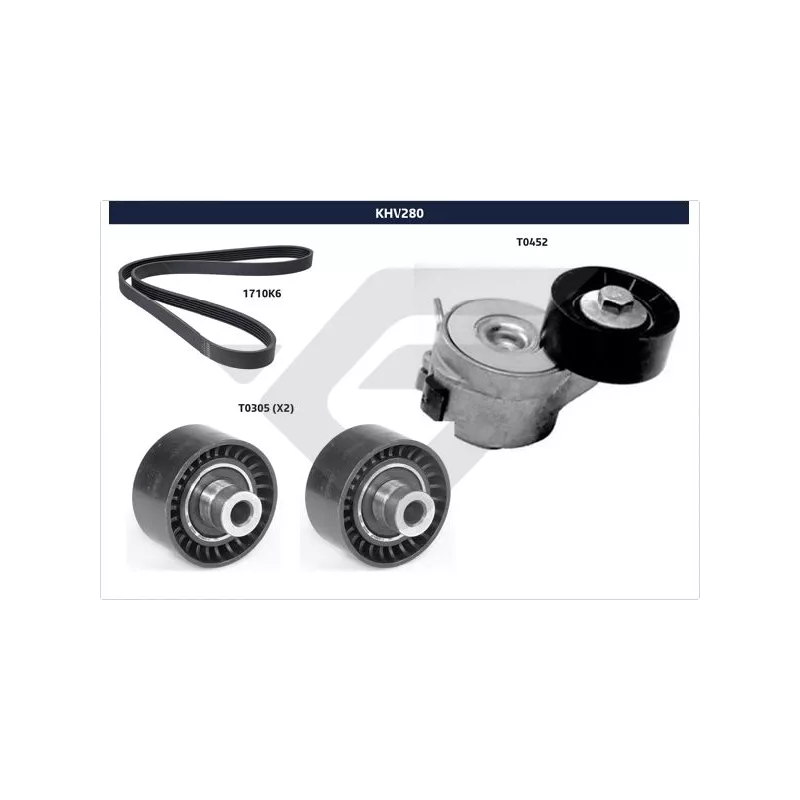 Jeu de courroies trapézoïdales à nervures HUTCHINSON KHV 280