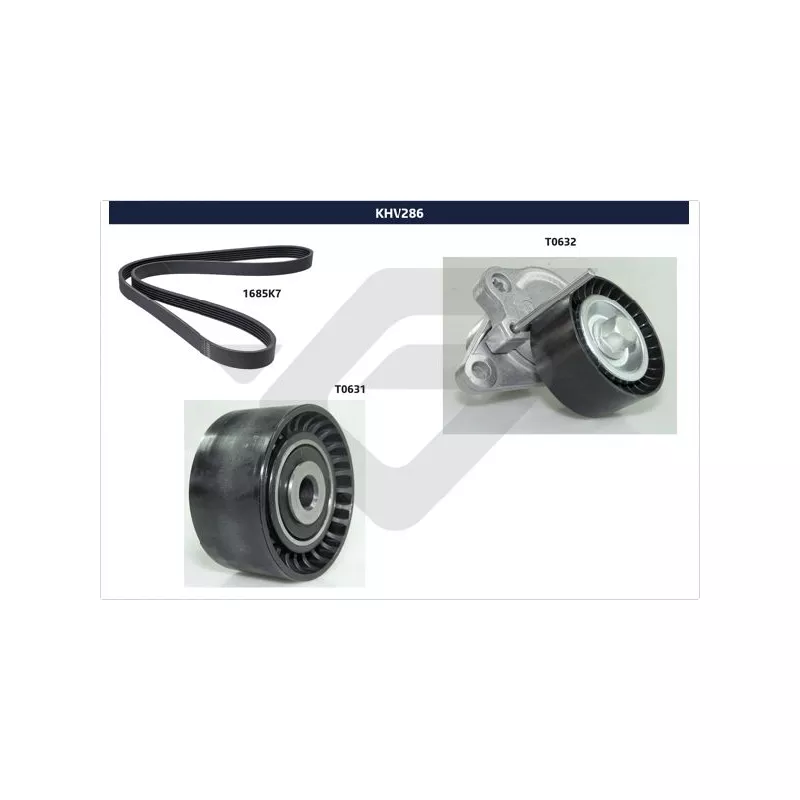 Jeu de courroies trapézoïdales à nervures HUTCHINSON KHV 286