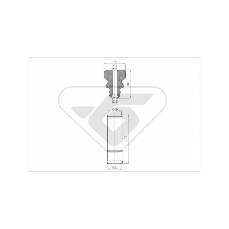 Kit de protection contre la poussière, amortisseur HUTCHINSON KP007