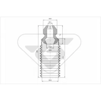 Kit de protection contre la poussière, amortisseur HUTCHINSON KP058