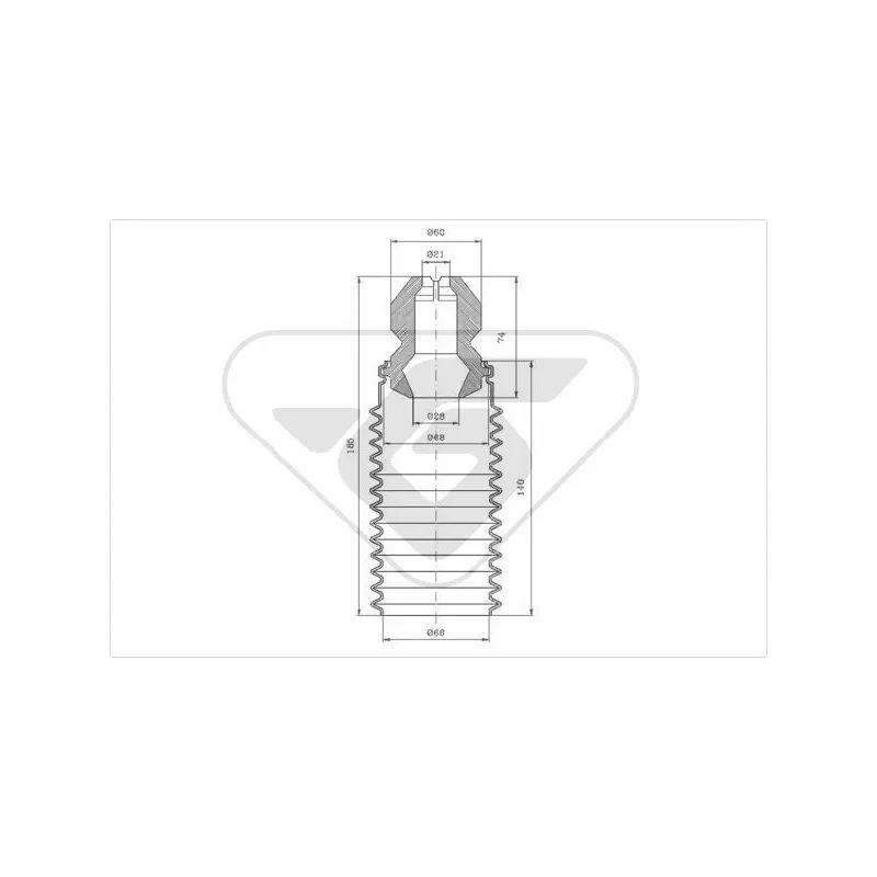 Kit de protection contre la poussière, amortisseur HUTCHINSON KP058