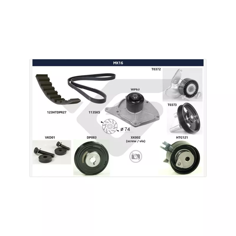 Kit de distribution HUTCHINSON MK16