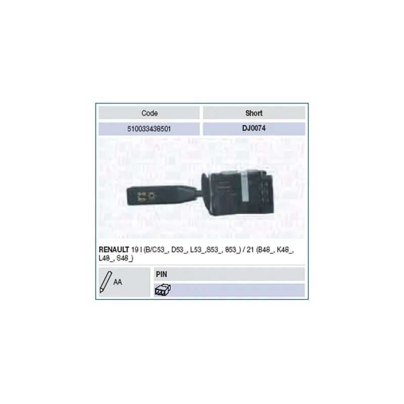 Commutateur de colonne de direction MAGNETI MARELLI 510033438501