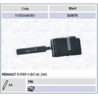 Commutateur de colonne de direction MAGNETI MARELLI 510033440001