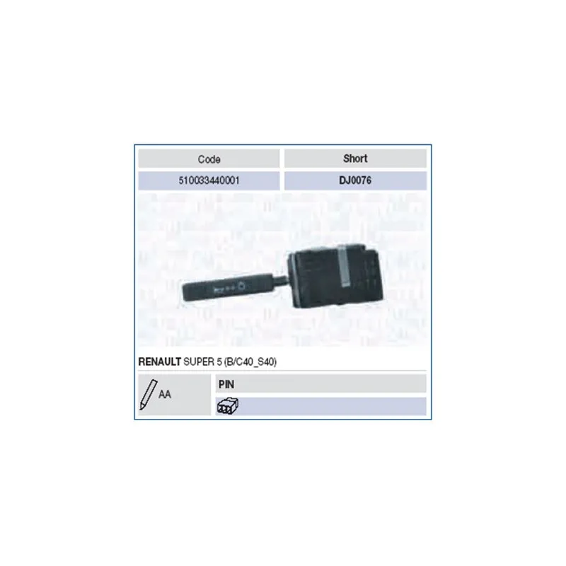 Commutateur de colonne de direction MAGNETI MARELLI 510033440001