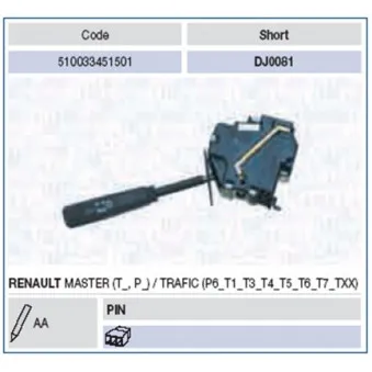 Commutateur de colonne de direction MAGNETI MARELLI 510033451501