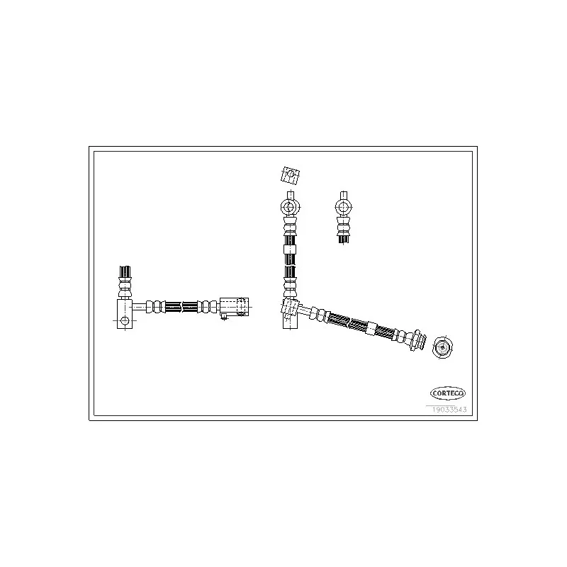 Flexible de frein avant droit CORTECO 19033543
