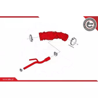 Tuyau d'aspiration, alimentation d'air ESEN SKV 24SKV499