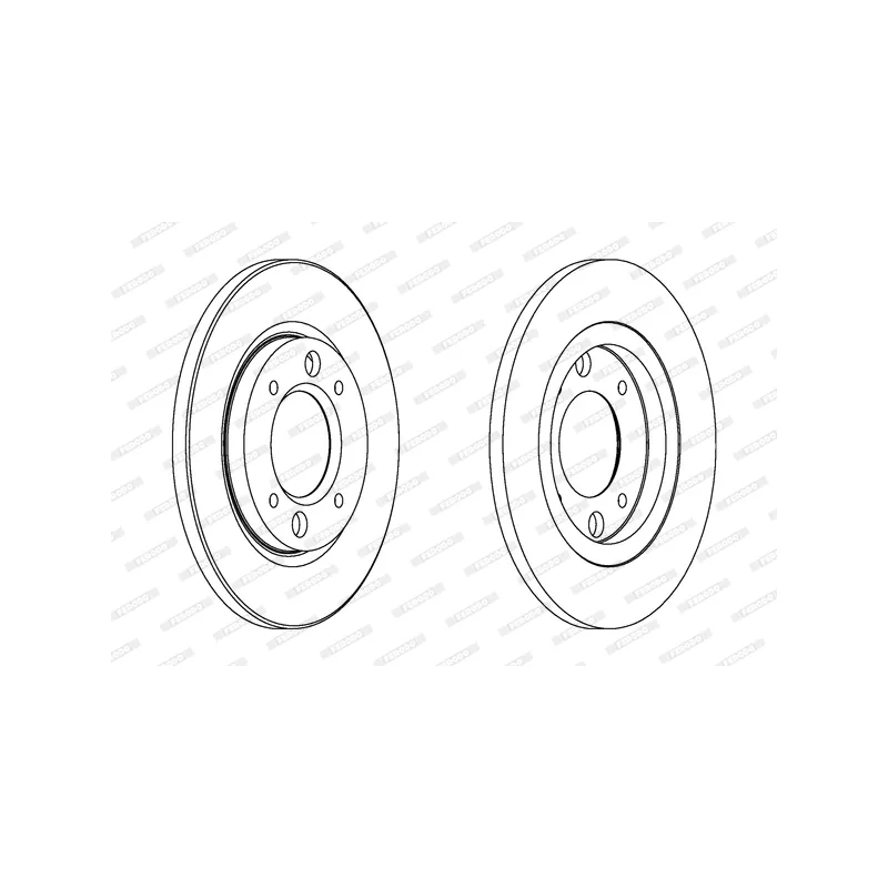 Jeu de 2 disques de frein arrière FERODO DDF030