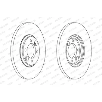 Jeu de 2 disques de frein arrière FERODO DDF034