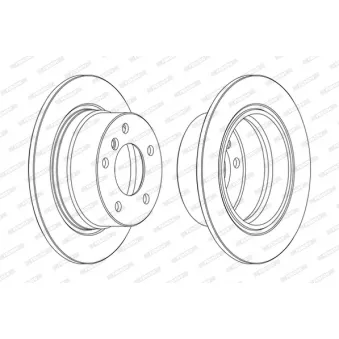 Jeu de 2 disques de frein arrière FERODO DDF1028C