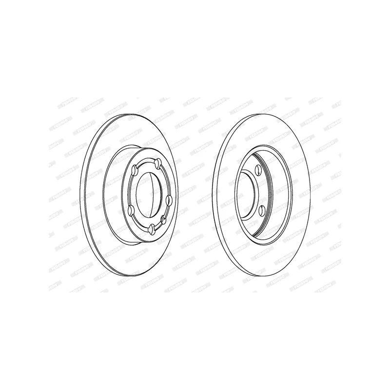 Jeu de 2 disques de frein arrière FERODO DDF1233C