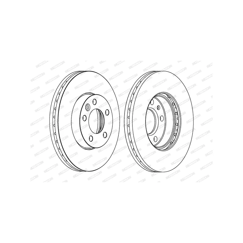 Jeu de 2 disques de frein avant FERODO DDF1253C-1