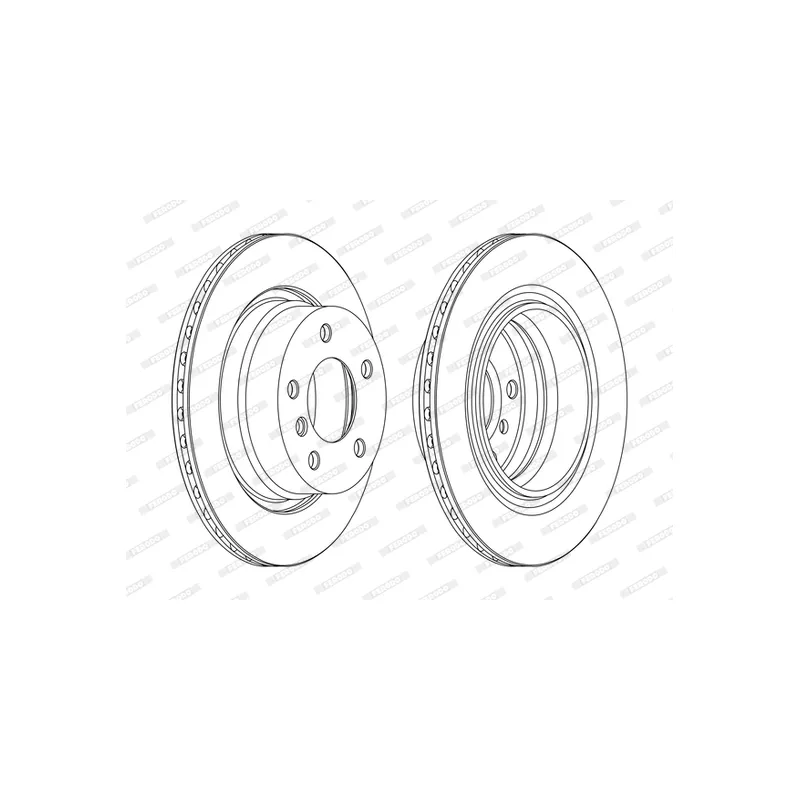 Jeu de 2 disques de frein arrière FERODO DDF1285C