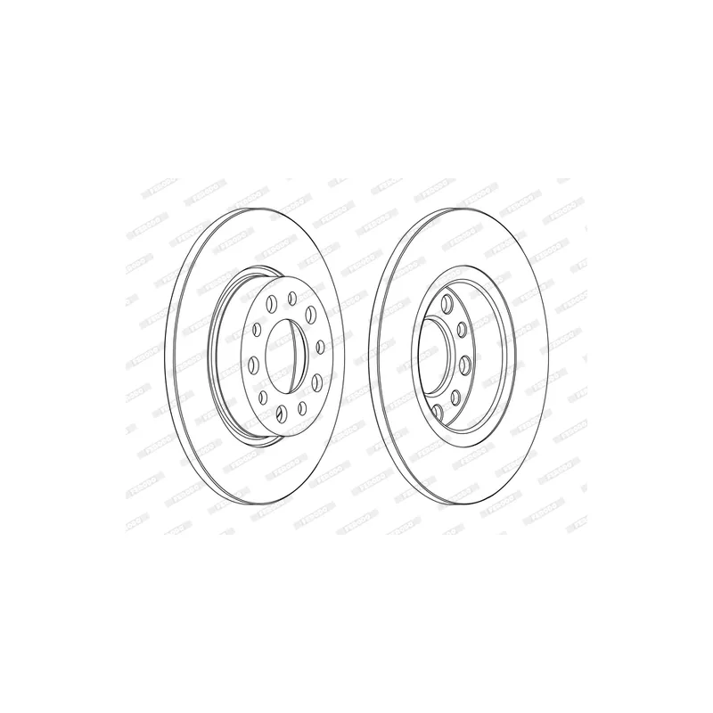 Jeu de 2 disques de frein arrière FERODO DDF1450C