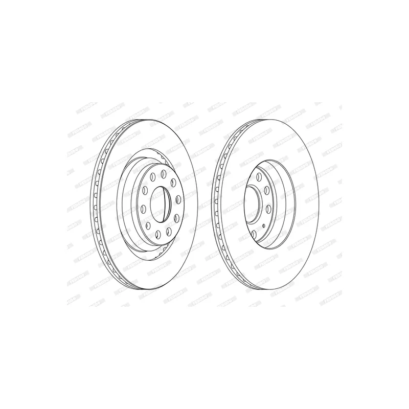 Jeu de 2 disques de frein arrière FERODO DDF1503C