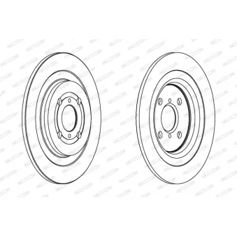 Jeu de 2 disques de frein arrière FERODO DDF1588