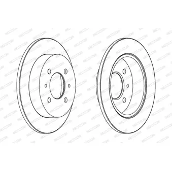 Jeu de 2 disques de frein arrière FERODO DDF1613