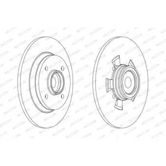 Jeu de 2 disques de frein arrière FERODO DDF1695