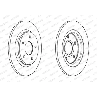 Jeu de 2 disques de frein arrière FERODO DDF1808C