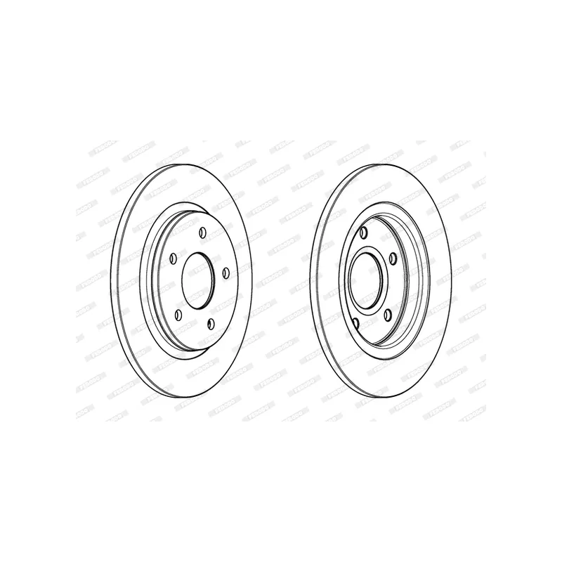Jeu de 2 disques de frein arrière FERODO DDF1808C