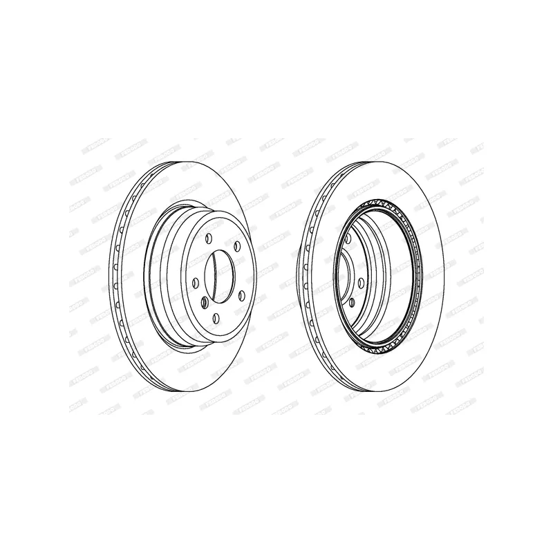 Jeu de 2 disques de frein arrière FERODO DDF1812C-1