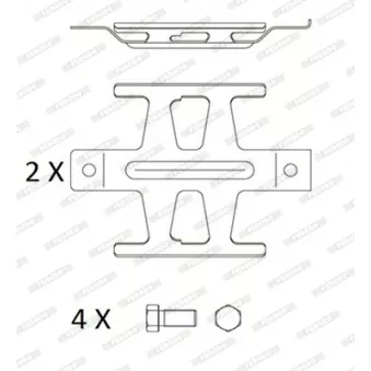 Kit d'accessoires, plaquette de frein à disque FERODO FAC174
