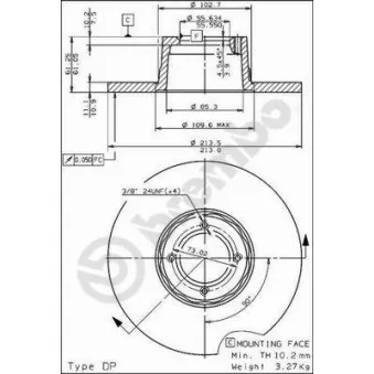 Jeu de 2 disques de frein avant BREMBO 08.1980.10