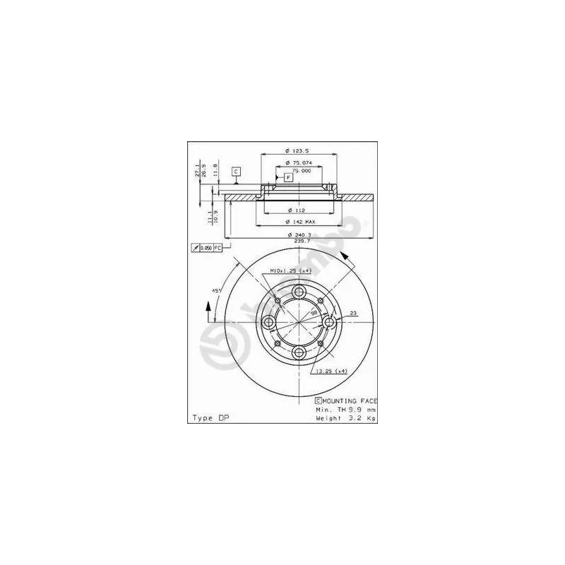 Jeu de 2 disques de frein avant BREMBO 08.3190.10