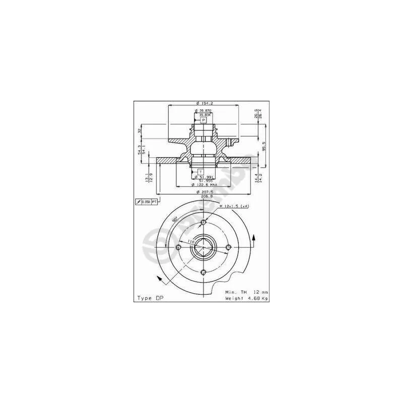 Jeu de 2 disques de frein avant BREMBO 08.3957.10
