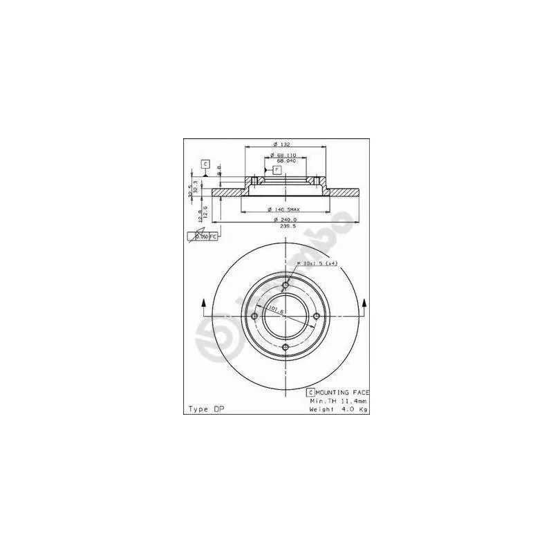 Jeu de 2 disques de frein avant BREMBO 08.4967.20