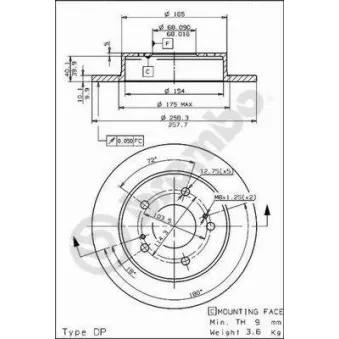 Jeu de 2 disques de frein arrière BREMBO