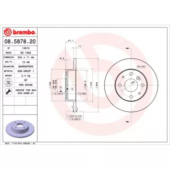 Jeu de 2 disques de frein avant BREMBO 08.5878.20