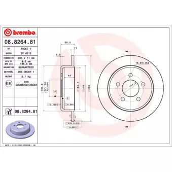 Jeu de 2 disques de frein arrière BREMBO