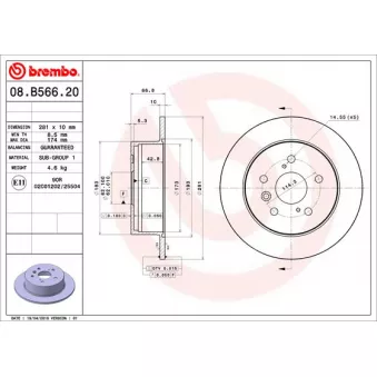 Jeu de 2 disques de frein arrière BREMBO
