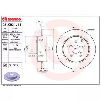Jeu de 2 disques de frein arrière BREMBO