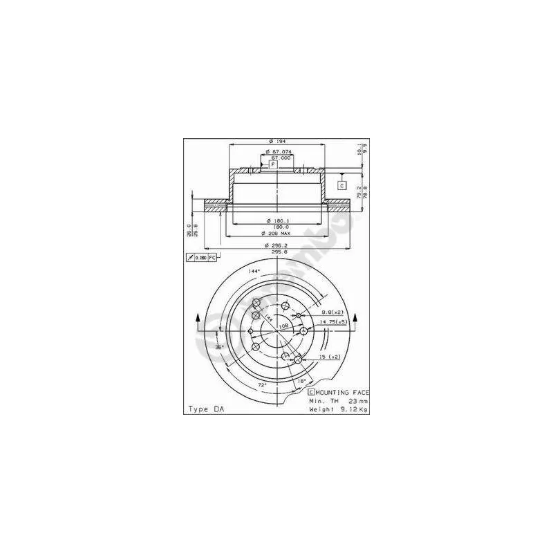 Jeu de 2 disques de frein arrière BREMBO 09.3802.10