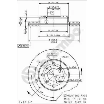 Jeu de 2 disques de frein avant BREMBO 09.5011.10
