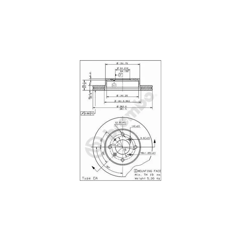 Jeu de 2 disques de frein avant BREMBO 09.5011.10