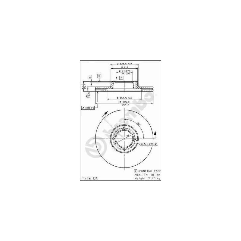 Jeu de 2 disques de frein avant BREMBO 09.5677.10