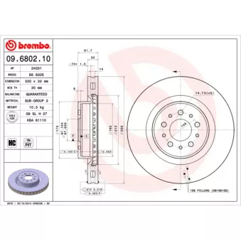 Jeu de 2 disques de frein avant BREMBO