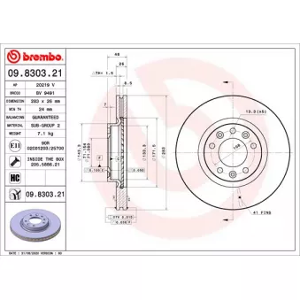 Jeu de 2 disques de frein avant BREMBO 09.8303.21