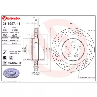Jeu de 2 disques de frein arrière BREMBO