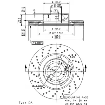 Jeu de 2 disques de frein avant BREMBO 09.9382.11