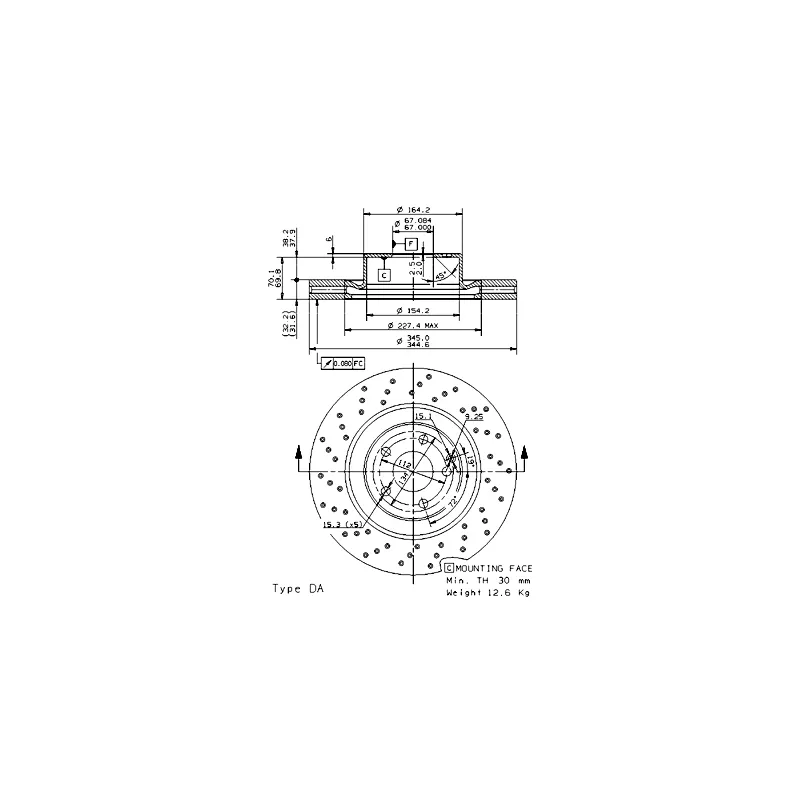Jeu de 2 disques de frein avant BREMBO 09.9382.11