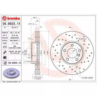 Jeu de 2 disques de frein avant BREMBO 09.9923.1X