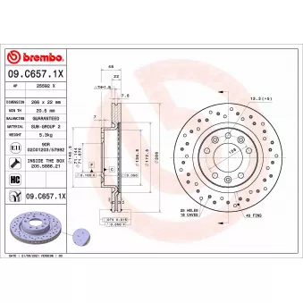 Jeu de 2 disques de frein avant BREMBO 09.C657.1X